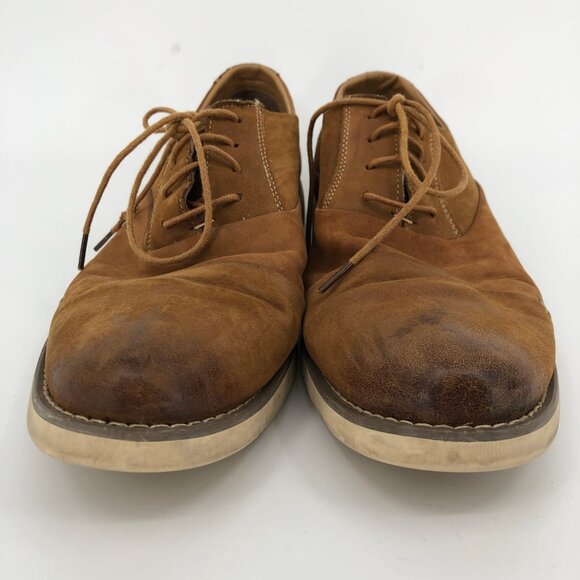 Steve Madden Brown Leather Oxfords | Cushioned & Adjustable